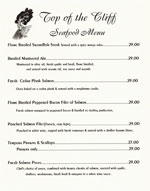 Top O the Cliff Dinner Menu - Page 3